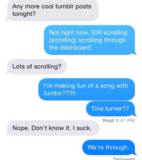 Music Snub Text Message Breakup