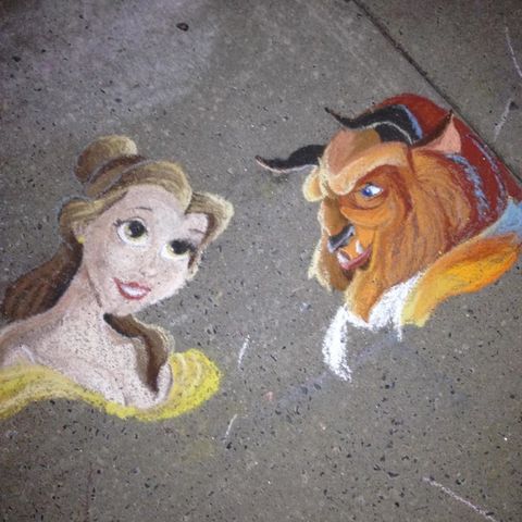 These Disney Sidewalk Chalk Drawings Are Too Cute For Words