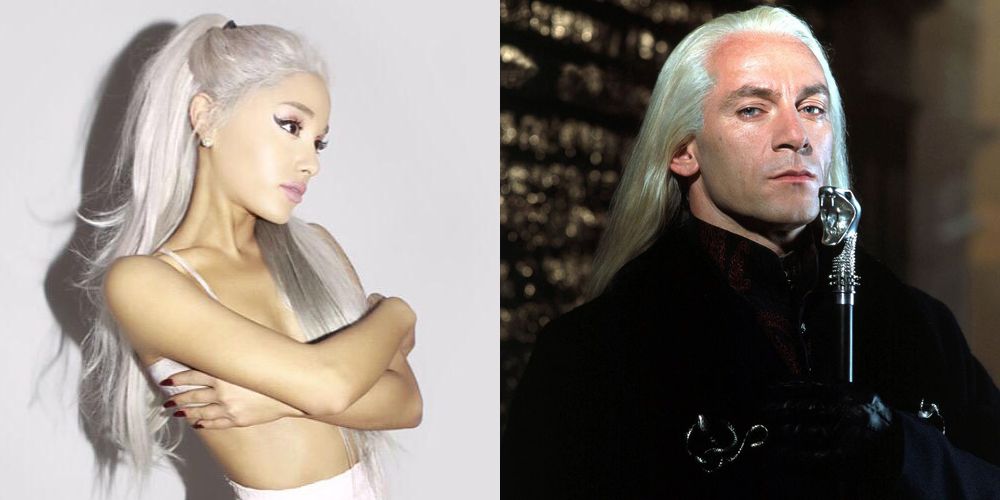 Ariana Grande Admits She Based Her New Silver Focus Hair On Lucius Malfoy
