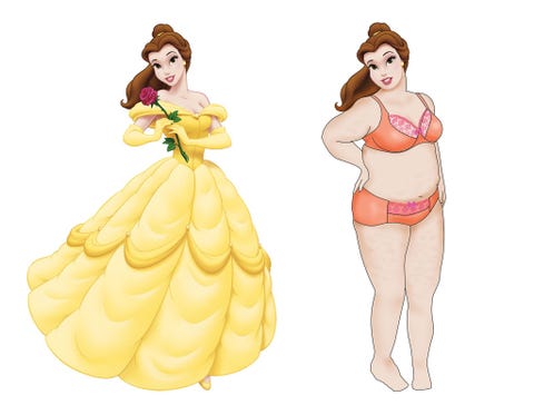 the disney princesses reimagined to represent girls of all shapes