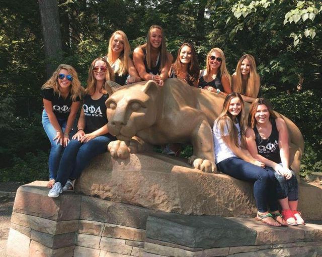 Erin Mitchell with her sorority sisters