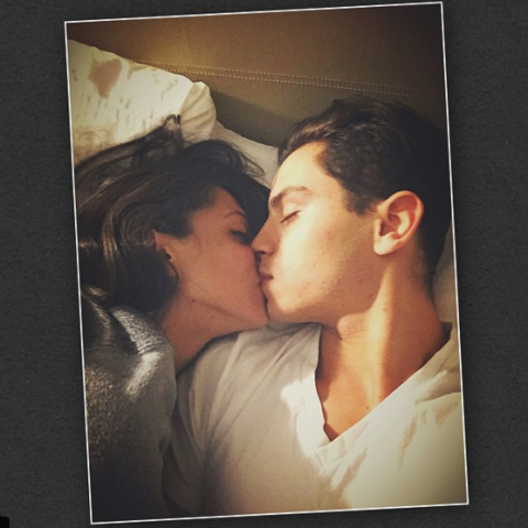 Jake T. Austin kisses new girlfriend Danielle Ceasar.