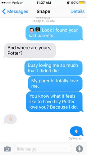 harry potter mean texts