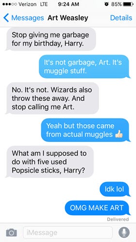 harry potter mean texts