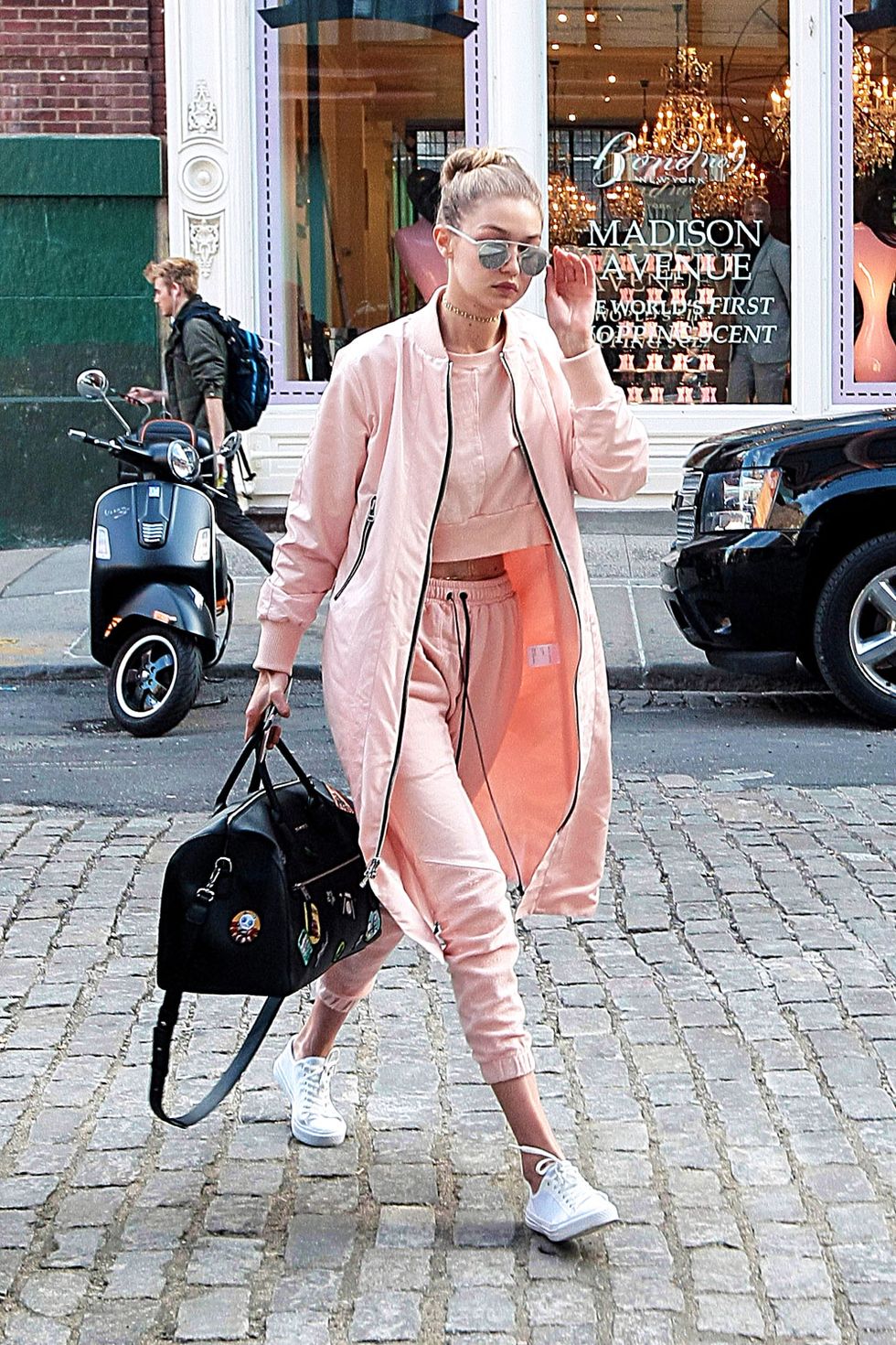 Star Style on X: Kylie Jenner wearing Verements Logo Sweatpants