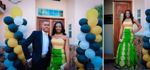 Photograph, Green, Dress, Yellow, Turquoise, Event, Prom, Formal wear, Room, Party, 
