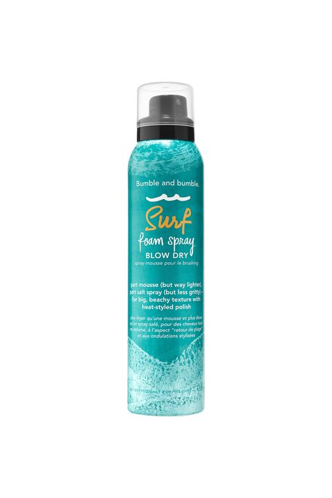 <p>Beach hair in a bottle does exist! Use this hybrid styler (part mousse, part salt spray) before blow-drying, or mist it onto dry strands and then twist for instant surfer-chick waves. <em><a href="http://www.bumbleandbumble.com/product/9192/40822/Products/SurfCampaign/surf-foam-spray-blow-dry/index.tmpl">Surf Foam Spray</a>, BUMBLE AND BUMBLE, <em>$31</em><a href="http://www.bumbleandbumble.com/product/9192/40822/Products/SurfCampaign/surf-foam-spray-blow-dry/index.tmpl" target="_blank"></a></em></p>
