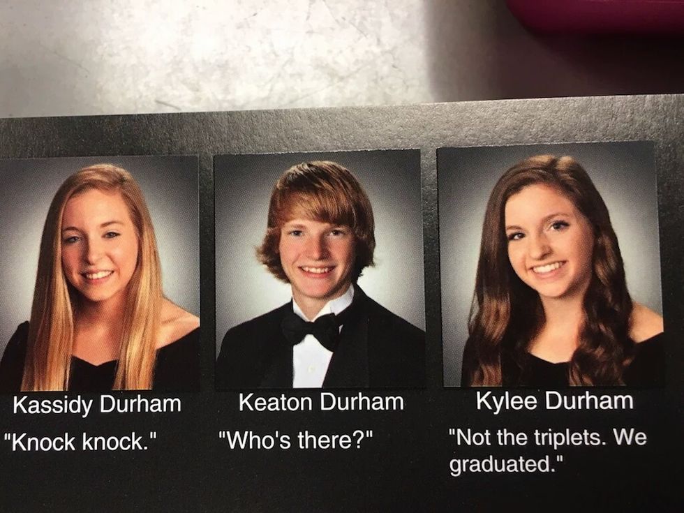 These Texas Triplets Teamed Up to Create an Epic Yearbook Quote
