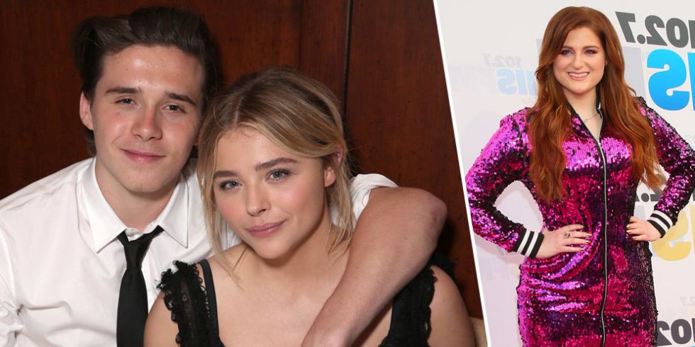 Chloë Grace Moretz Rocks Red Leggings for Night Out with Brooklyn Beckham  and Meghan Trainor
