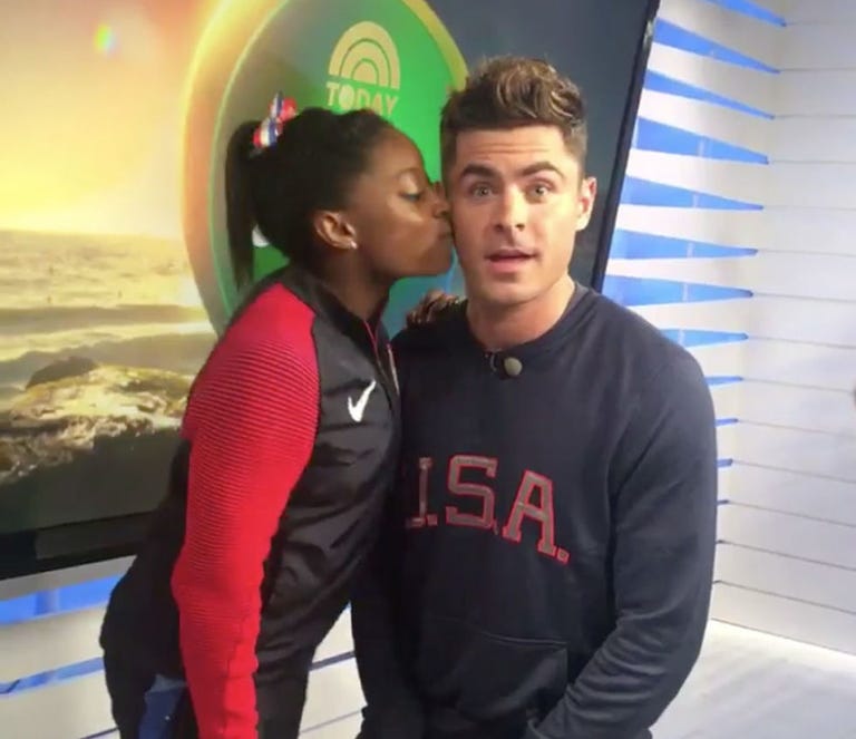 Simone Biles and Zac Efron LITERALLY KISSED - Simone Biles ...
