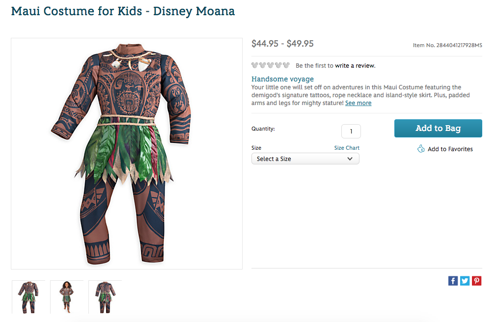 People Are Outraged Over This Moana Halloween Costume