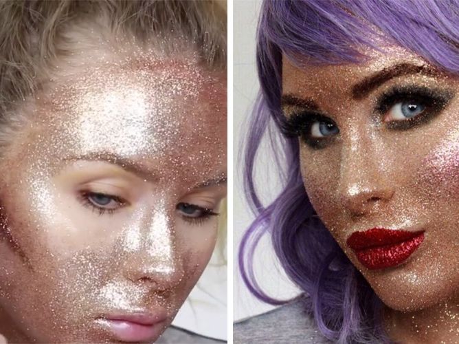 This Do A Full Face of Makeup Using Glitter - Glitter Makeup