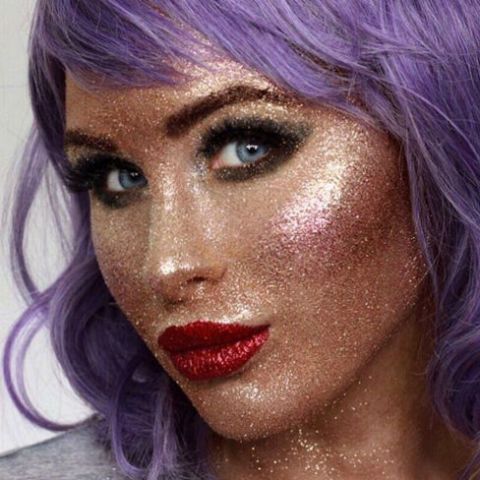 This Do A Full Face of Makeup Using Glitter - Glitter Makeup