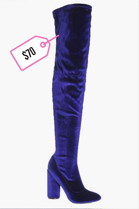 Boot, Costume accessory, Purple, Electric blue, Knee-high boot, Riding boot, Fashion design, Leather, 