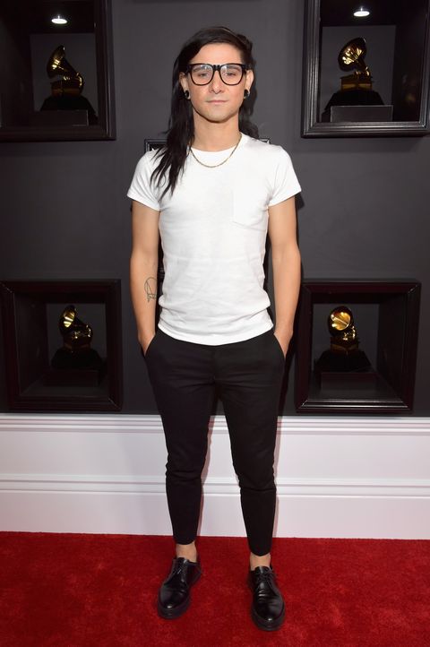 LOS ANGELES, CA - FEBRUARY 12:  Recording artist Skrillex attends The 59th GRAMMY Awards at STAPLES Center on February 12, 2017 in Los Angeles, California.  (Photo by Lester Cohen/WireImage)