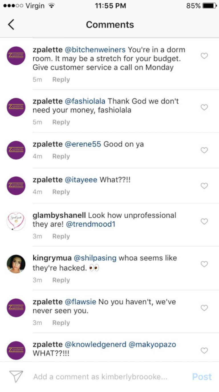 z palette instagram marketing mistakes offensive