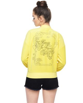 Clothing, Yellow, Sleeve, Outerwear, Jacket, Top, Neck, Blouse, T-shirt, Jersey, 