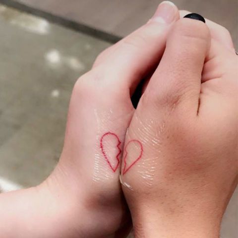Stick and Poke Tattoo  Matching heart tattoos by Casabò