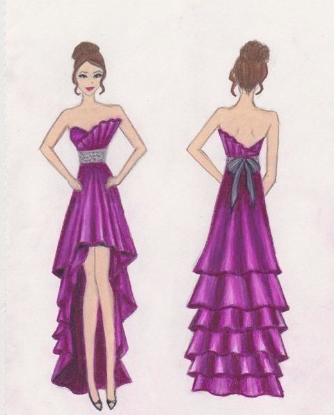 Albums 105+ Images drawing of a girl in a prom dress Excellent