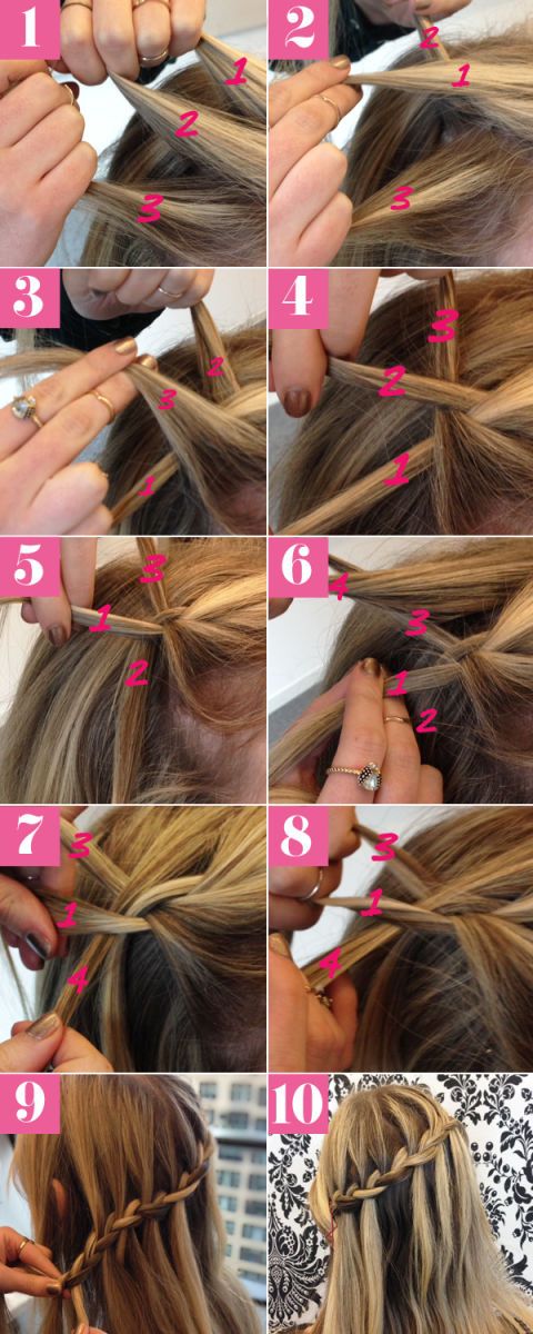 waterfall braid step by step instructions