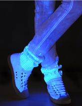 Blue, Joint, Human leg, Electric blue, Light, Azure, Balance, Walking shoe, Ankle, 