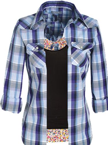 Clothing, Blue, Product, Plaid, Dress shirt, Pattern, Collar, Sleeve, Textile, Shirt, 