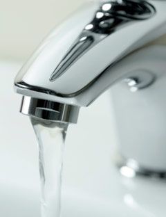 faucet with water coming out