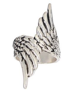 silver anchor blue wing ring