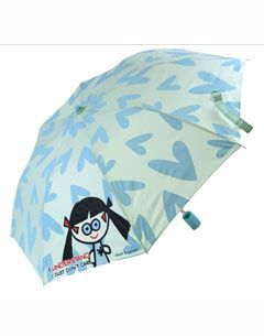 blue umbrella with hearts