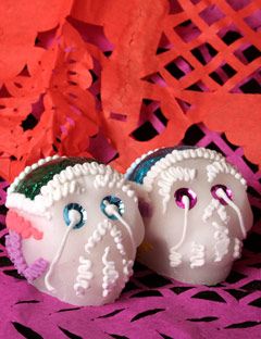 two mexican sugar skull candies