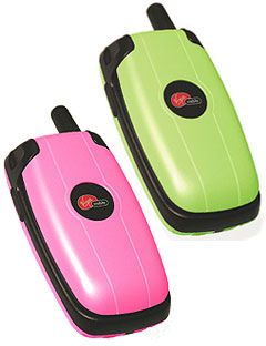 pink and green cell phones