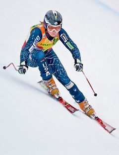 woman competitive skiing