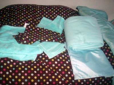 Blue, Product, Pattern, Textile, Baby & toddler clothing, Linens, Turquoise, Polka dot, Aqua, Teal, 