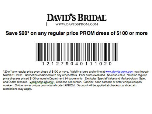 david's bridal in store coupon