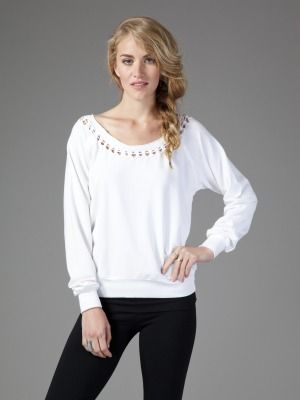 So Low Knotted Collar Raglan Pullover