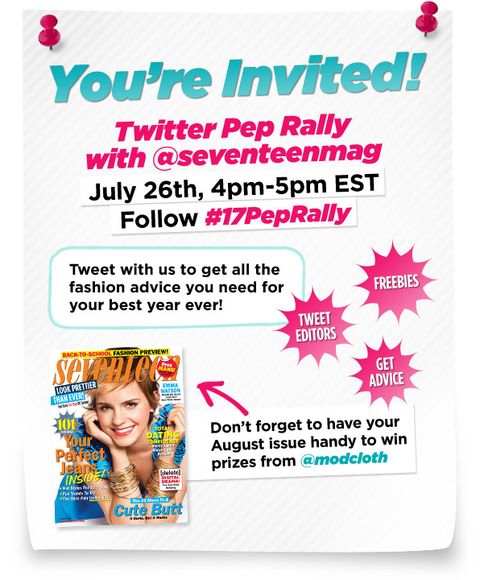 twitter pep rally with seventeen and modcloth