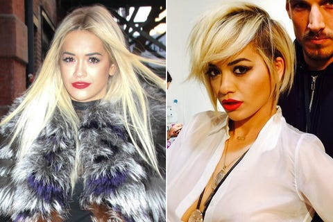 Rita Ora Long Hair Rita Ora Short Angled Bob