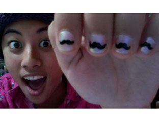 mustache nails!