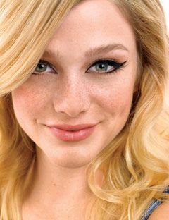 Girl with Wingtip Eyeliner and Blonde Hair