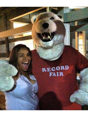 Ally with Her College Mascot