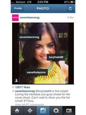 Lucy Hale Instagram Tagging