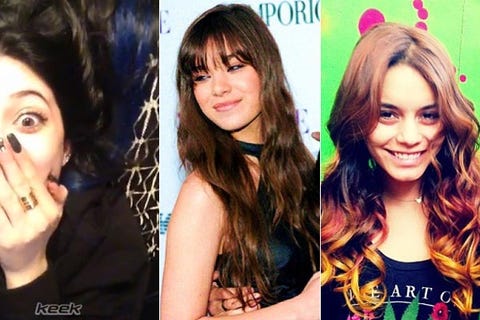 Kylie Jenner Blue Hair Hailee Steinfeld Bangs Vanessa Hudgens
