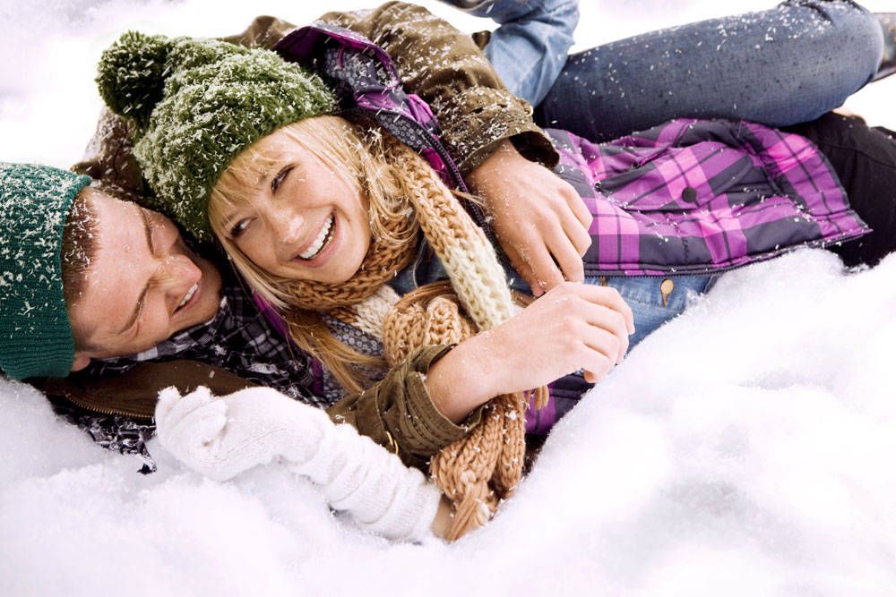 Winter, Freezing, Happy, People in nature, Snow, Playing in the snow, Purple, Youth, Cool, Beanie, 