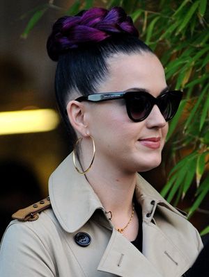 Katy Perry Braided Bun Tutorial Temporary Purple Hair Color