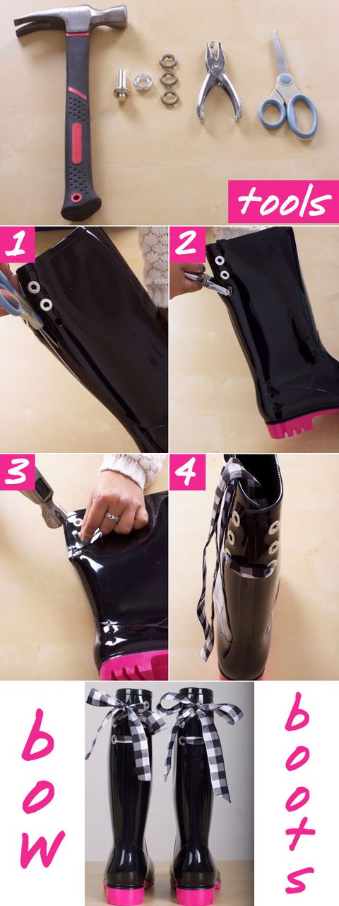 DIY Boots with bows