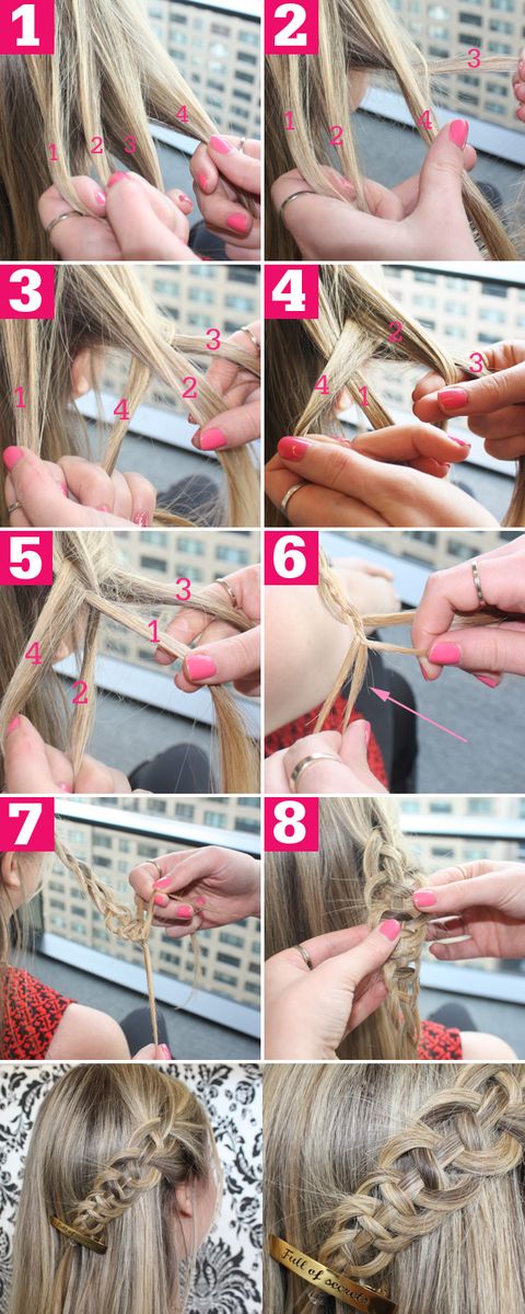 four strand slide up braid tutorial