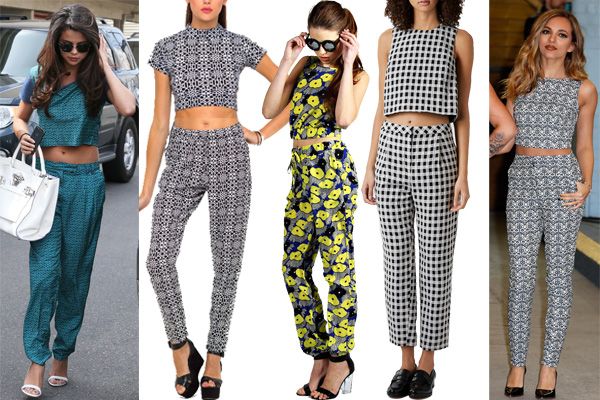 Matching Crop Top And Pants Sets 