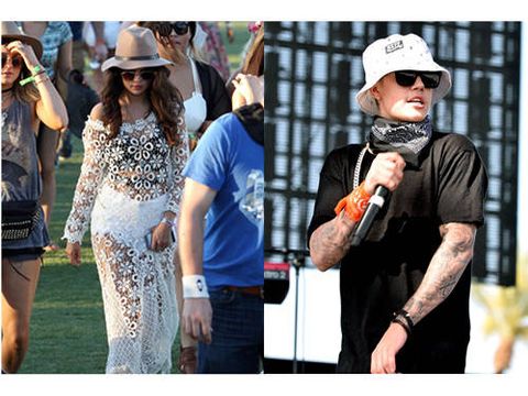 Justin Bieber and Selena Gomez at Coachella