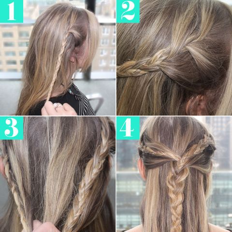 half up braided hair style tutorial
