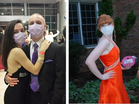 teen wore surgical masks to prom 